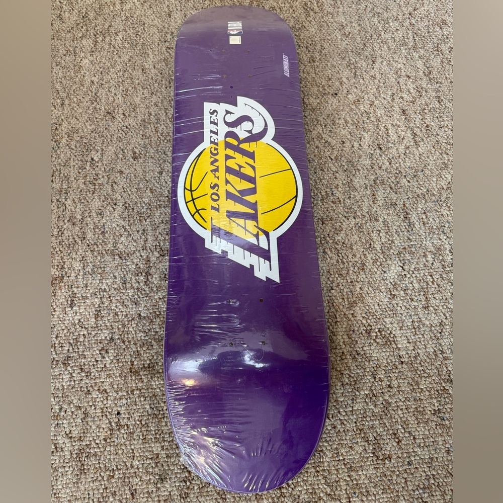 Illuminati Skateboards Los Angeles Lakers Purple Skateboard Deck w/ Court on Top